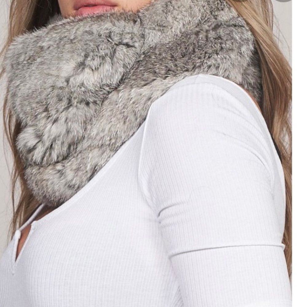 2 lafayette collection fur neck warmer one white one black